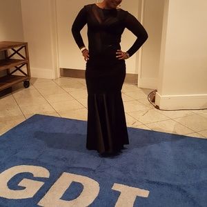 Black custom made formal.  Size 10